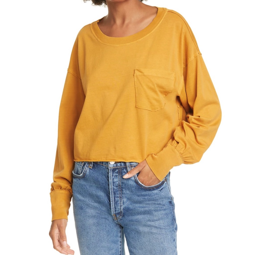 We the Free Mustard Austin Long Sleeve Tee